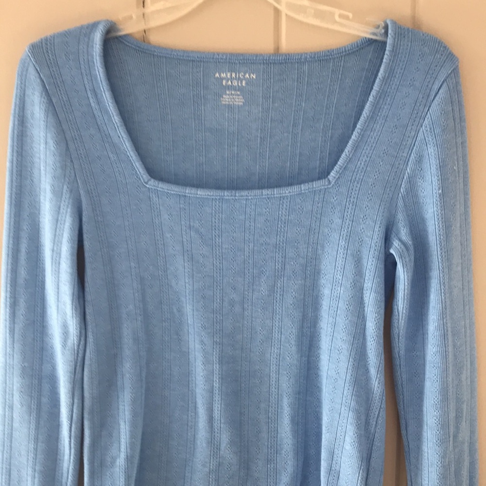 American Eagle Square Neck Pointelle Sweater - image 2